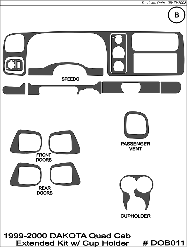 Black Carbon Fiber Roof Molding Trim Kit Dodge Dakota 2000 2001 2002 2003 2004 2005 2006 2007 2008 2009 2010